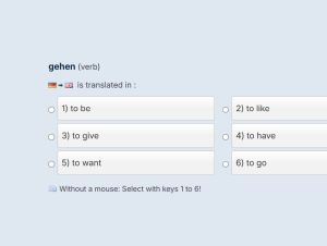 Captura de pantalla del entrenador de vocabulario